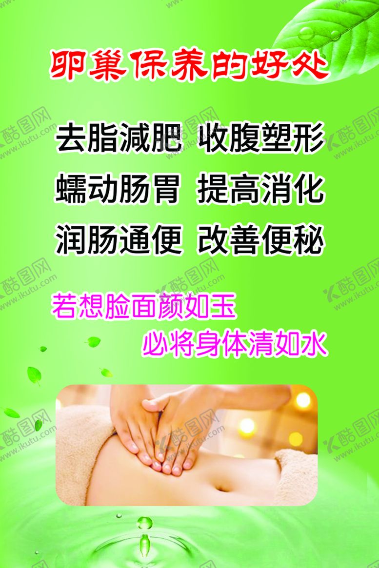 编号：22845510161755176837【酷图网】源文件下载-美容院绿色清新卵巢保养海报