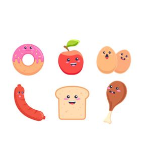 可爱手绘美食矢量图卡通卡哇伊