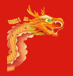手绘卡通小龙新年新春