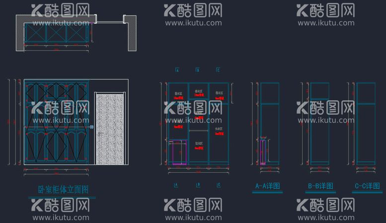 编号：12518310271901214140【酷图网】源文件下载-卧室衣柜