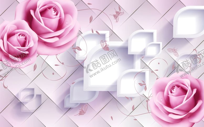 编号：19762210021810526590【酷图网】源文件下载-玫瑰花背景墙