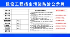 建设工程扬尘污染防治公示牌