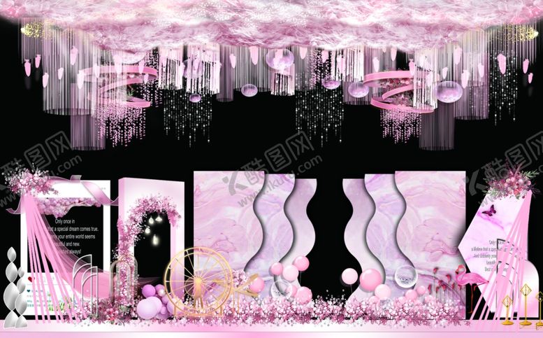 编号：14529610062053519060【酷图网】源文件下载-粉色婚礼