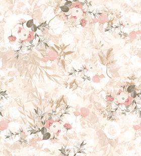 花卉图案米色背景布料