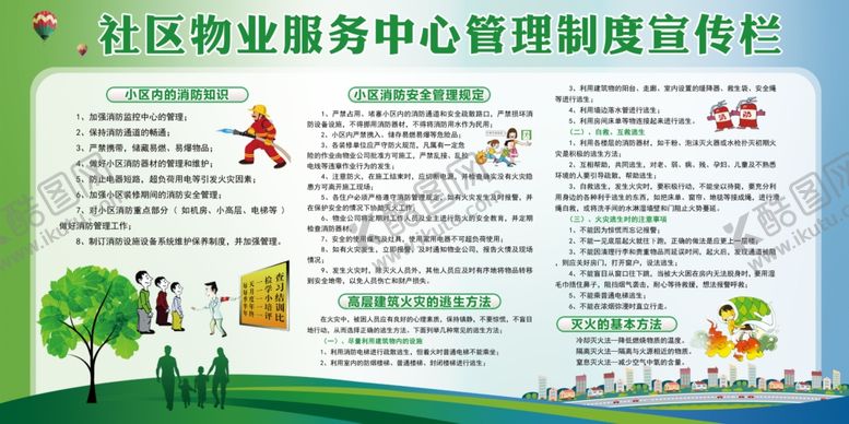 编号：39307804282310381504【酷图网】源文件下载-社区物业管理制度展板海报素材