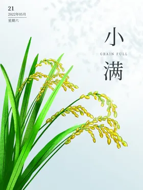小满麦子海报节气海报传统节气