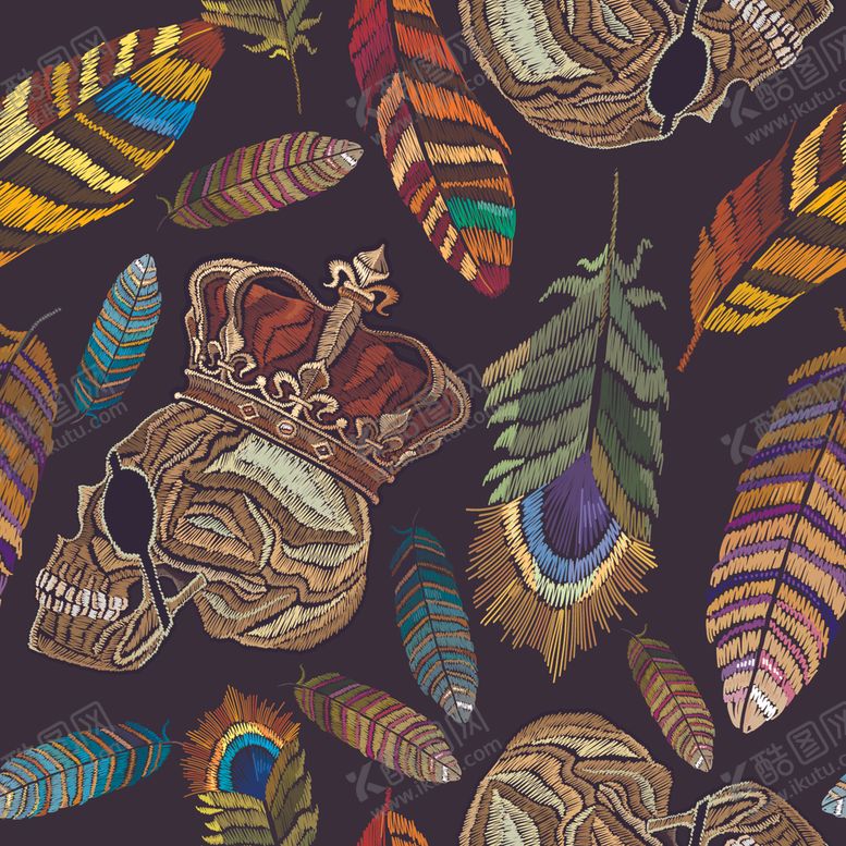 编号：87152809191750397880【酷图网】源文件下载-骷髅绣花