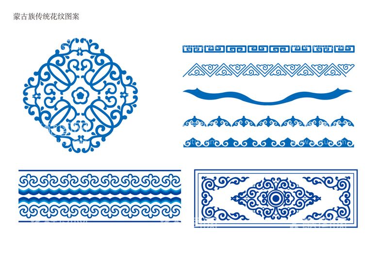 编号：85109309122318358493【酷图网】源文件下载-蒙古族传统花纹图案