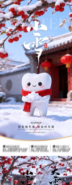小雪节气口腔海报