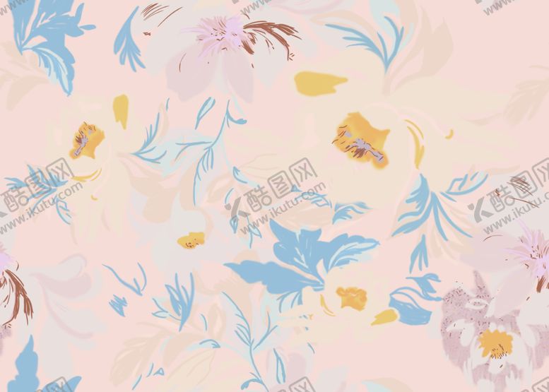 编号：91786312192009439244【酷图网】源文件下载-大牌淡彩花卉图案