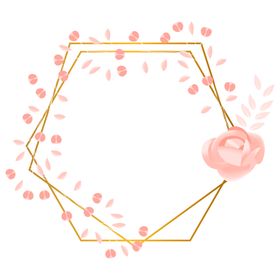 植物金色边框花环免抠图标题栏