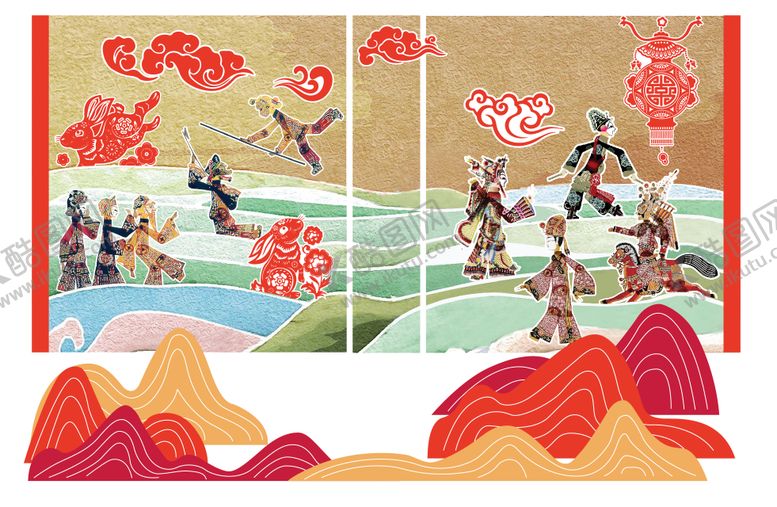 编号：49566011260357043111【酷图网】源文件下载-皮影活动背景板