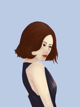 游乐场女孩儿童节原创插画