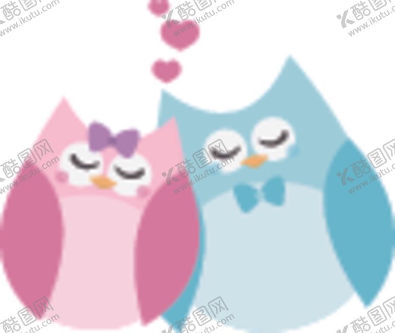 编号：14806109252335346146【酷图网】源文件下载-情侣猫头鹰