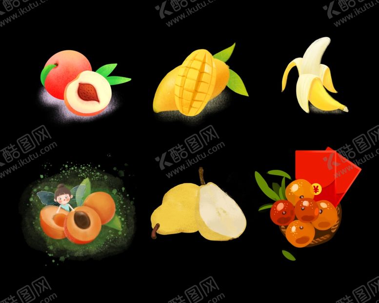 编号：59741805010502112130【酷图网】源文件下载-手绘水果插画高品质