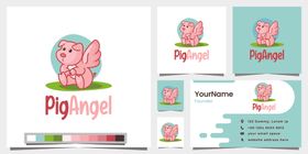 小猪天使标志设计