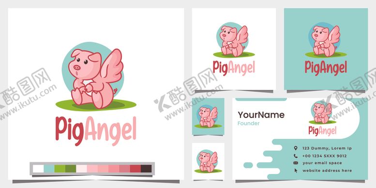 编号：78508803312230441507【酷图网】源文件下载-小猪天使标志设计