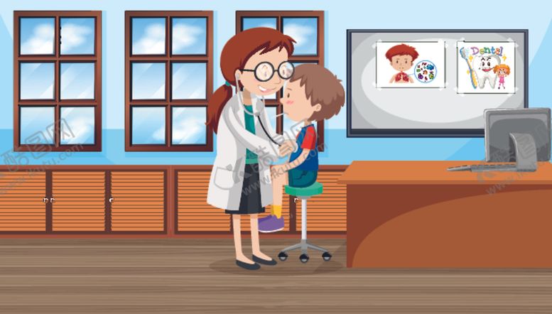 编号：69473010111246589542【酷图网】源文件下载-卡通儿童看病