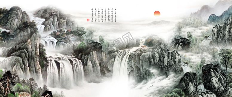 编号：58585009180348132900【酷图网】源文件下载-国画山水