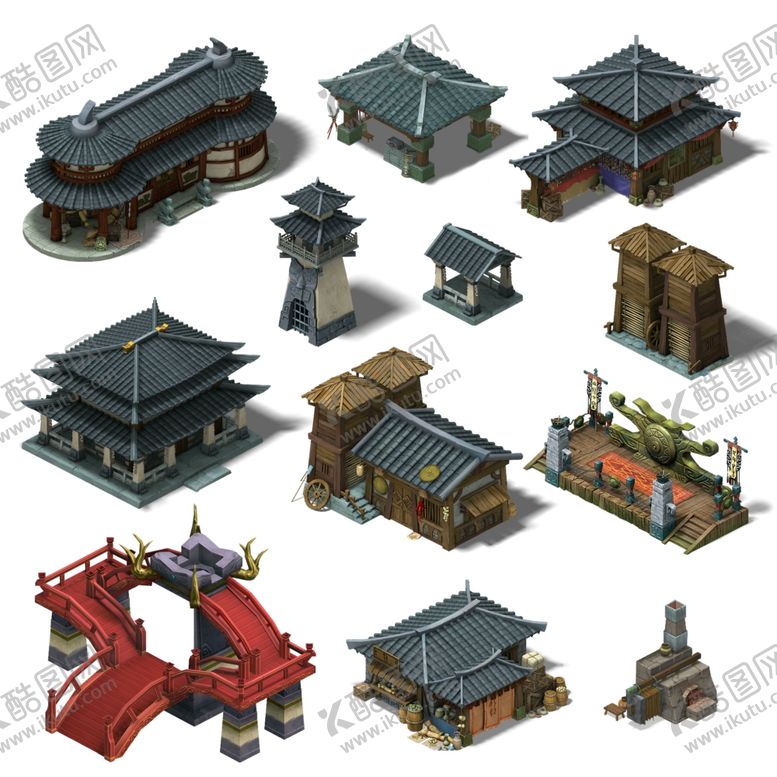 编号：28524310301440416608【酷图网】源文件下载-游戏房屋建筑物元素