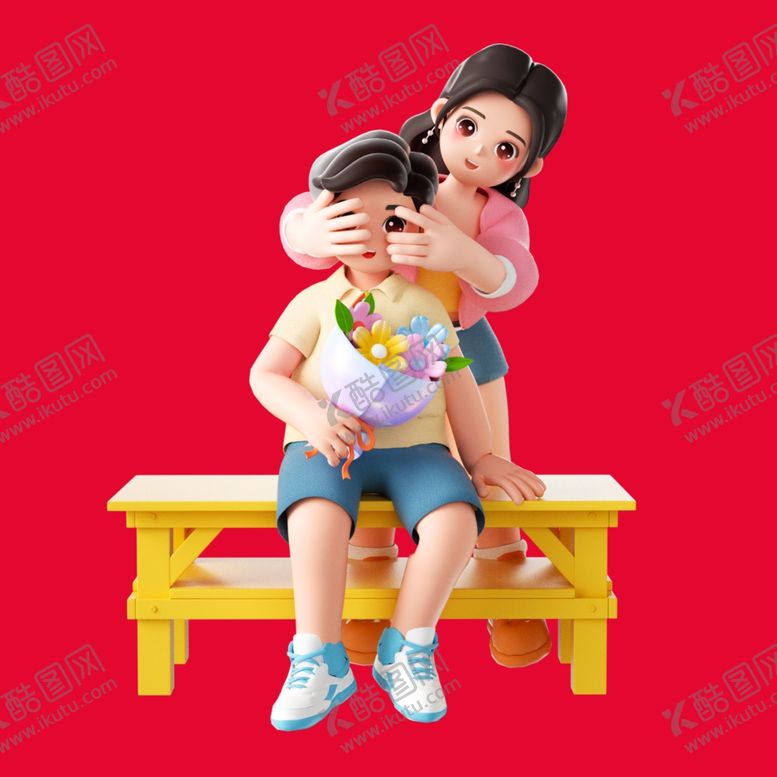 编号：61080402171457076102【酷图网】源文件下载-手绘情侣恋人