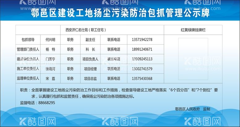 编号：20525611252053584989【酷图网】源文件下载-扬尘污染防治公示牌.cdr