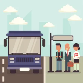 公交车汽辆道路通巴士