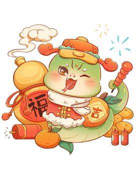 蛇年吉祥物插图