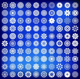 蓝色雪花图案背景