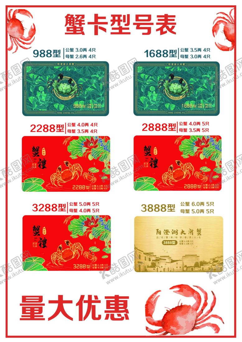 编号：51217501260337531129【酷图网】源文件下载-大闸蟹蟹卡展示牌