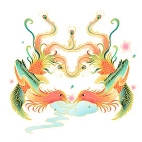 国潮凤凰插画