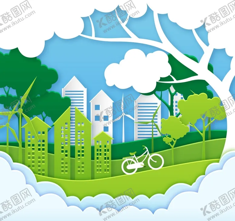 编号：83754109230457069154【酷图网】源文件下载-绿色城市风景剪贴画