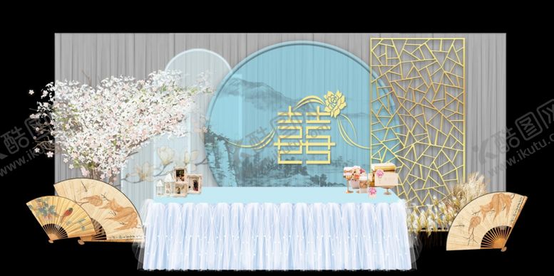 编号：90031505160405144962【酷图网】源文件下载-蓝色婚礼