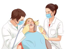 口腔护理医护人员手绘免抠元素