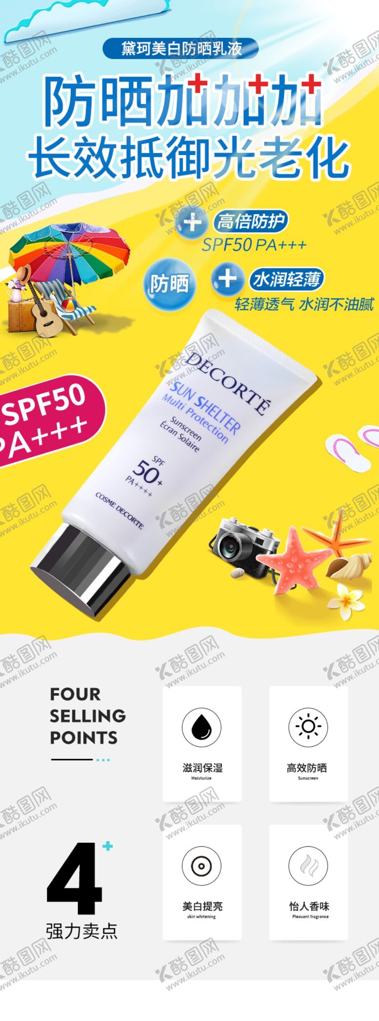 编号：99785210040835006188【酷图网】源文件下载-夏季防晒霜乳液详情页