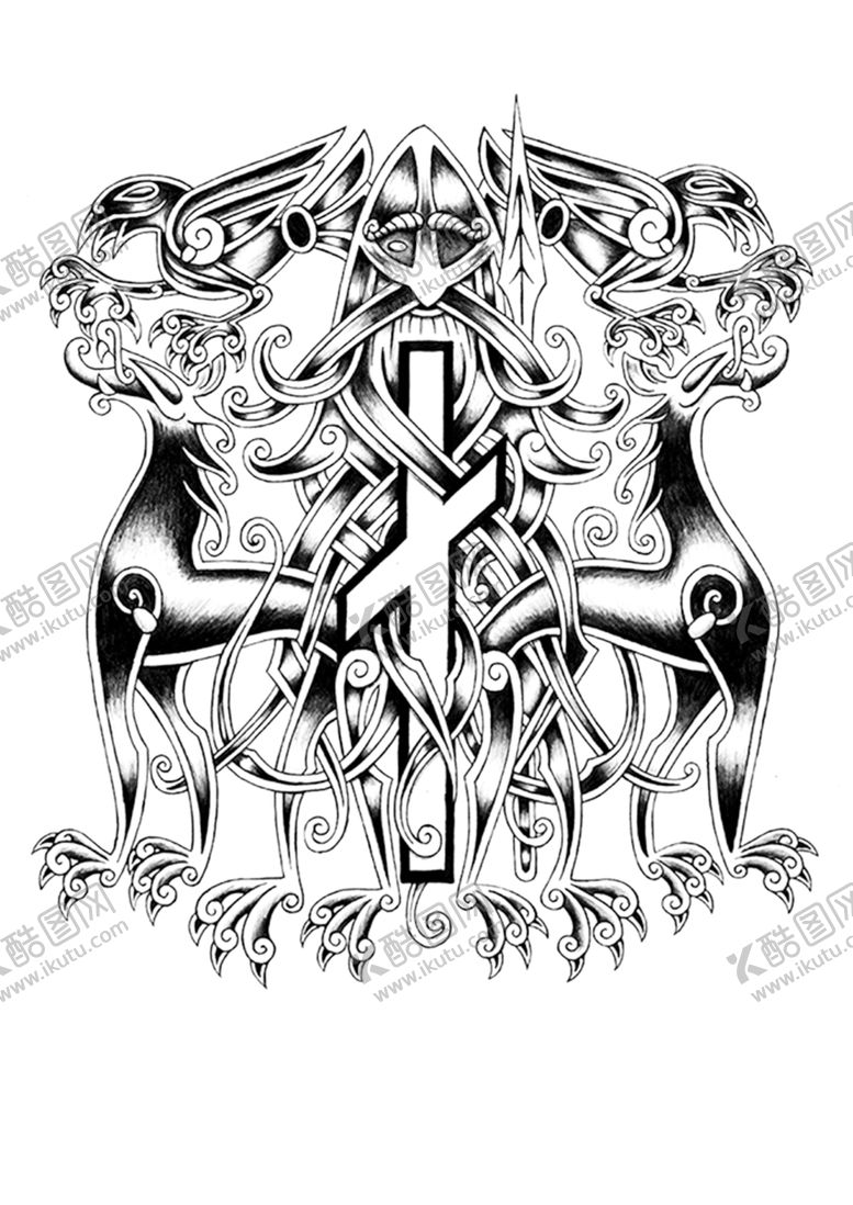 编号：65427109230309354831【酷图网】源文件下载-黑白花