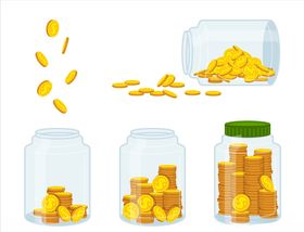 钱币硬币金融金钱金币商务银行
