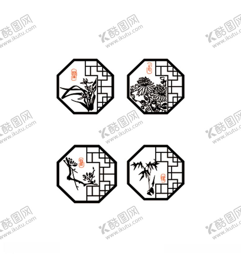 编号：10720109242149019436【酷图网】源文件下载-梅兰竹菊