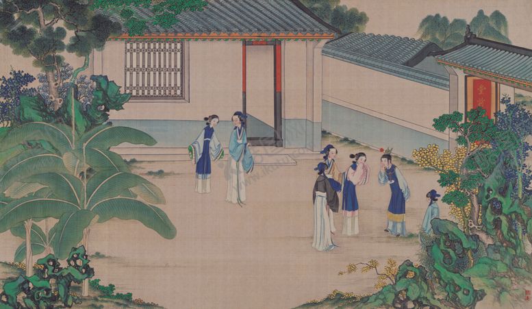 编号：58105205120429041814【酷图网】源文件下载-红楼梦场景精美工笔画