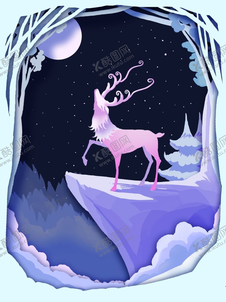 编号：97435309232208205899【酷图网】源文件下载-麋鹿画