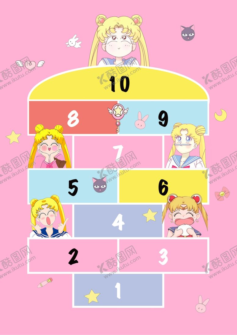 编号：50177307071837039248【酷图网】源文件下载-跳方格跳房子美少女