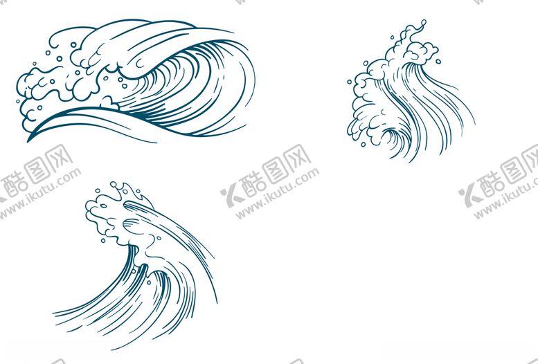 编号：15351706282209349978【酷图网】源文件下载-矢量波浪海浪元素素材