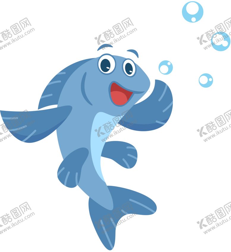 编号：80534104010339037608【酷图网】源文件下载-小鱼卡通插画墙贴背景素材