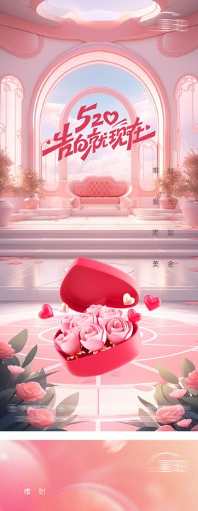 520情人节系列表白海报