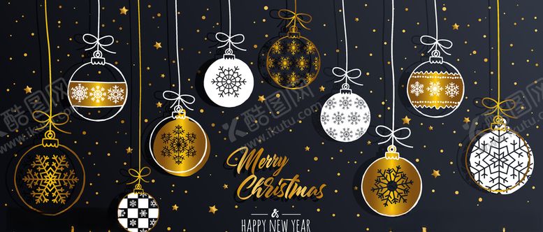 编号：95874410150342144327【酷图网】源文件下载-矢量圣诞雪花手绘线描小球元素