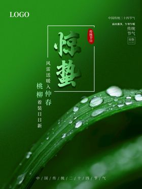 惊蛰微信宣传地产海报节气海报