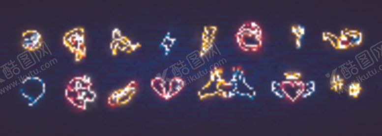 编号：61026510210448595734【酷图网】源文件下载-霓虹灯图标