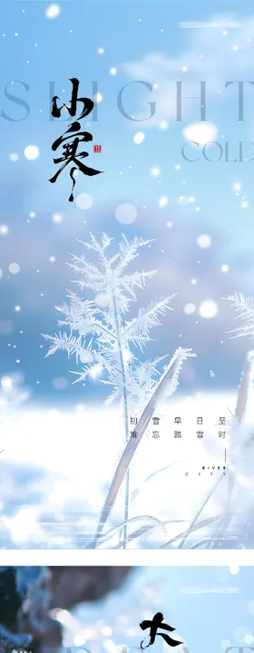 地产小寒大寒风景海报