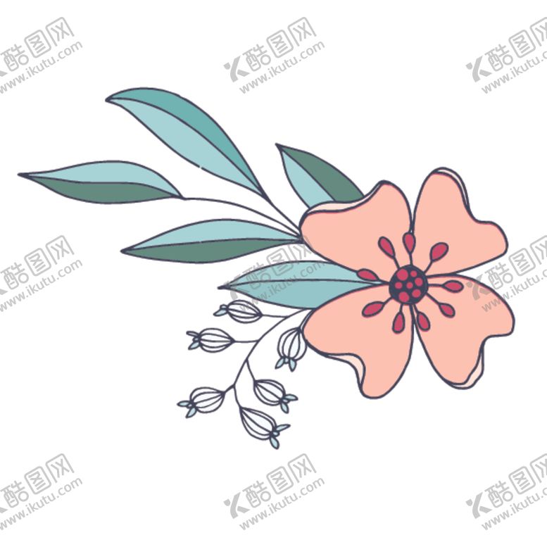 编号：79617207131113199530【酷图网】源文件下载-小清新花朵植物插画