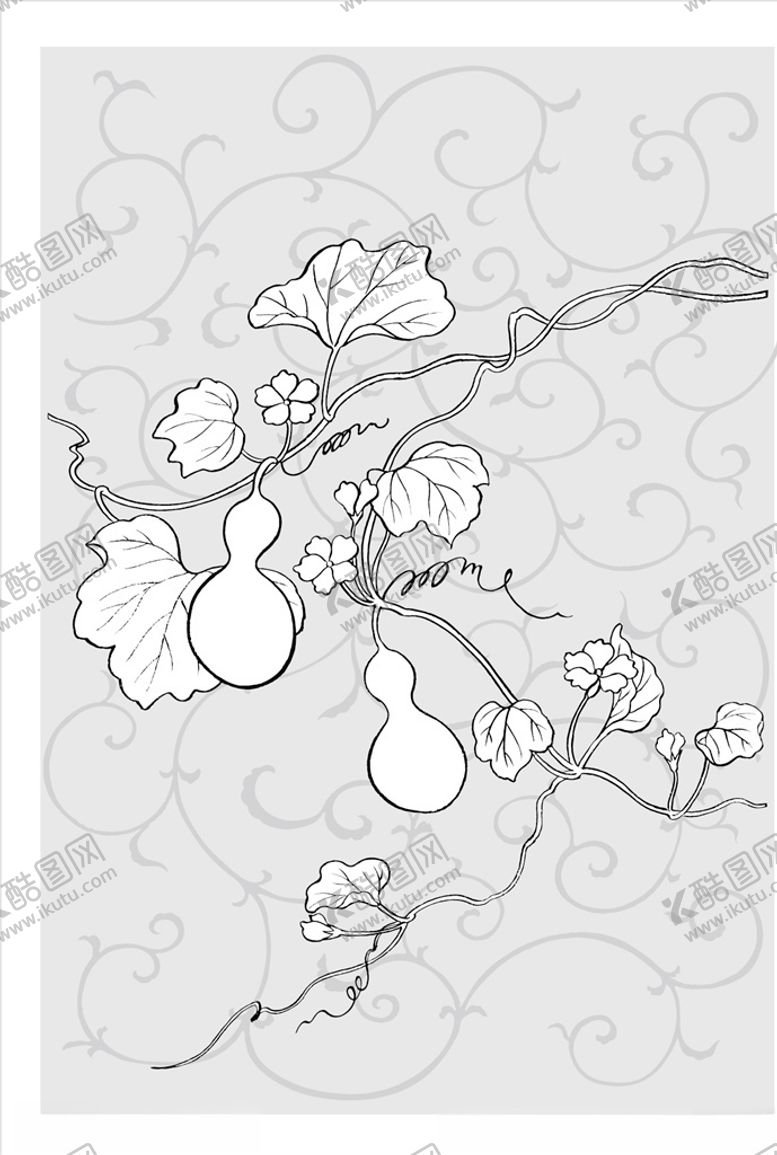编号：32938207140748463681【酷图网】源文件下载-线描花朵